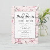 Blush Pink Roses Floral & Bows Vrijgezellenfeest Kaart (Staand voorkant)