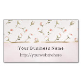 Blush Pink Roses Floral Business name website Magnetisch Visitekaartje (Voorkant)