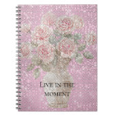 Blush Pink Roses Floral Sparkle  Notitieboek (Voorkant)