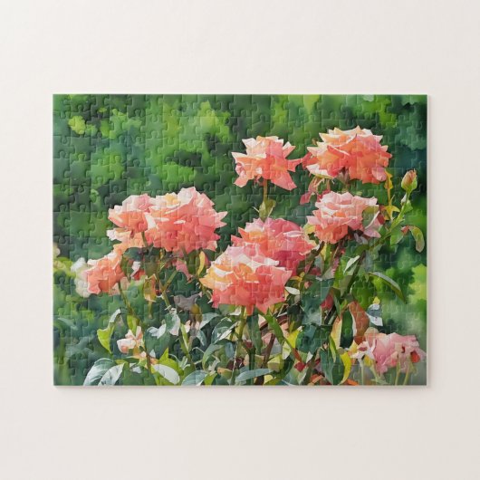 Blush Pink Roses Garden Art Puzzel Legpuzzel (Horizontaal)