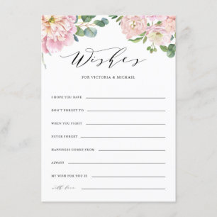 Blush Pink Roses Huwelijksadvies en wensen Kaart