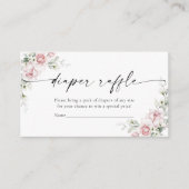 Blush Pink Roses Luier Raffle Behuizing Kaart (Voorkant)