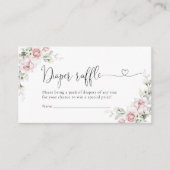 Blush Pink Roses Luier Raffle Behuizing Kaart (Voorkant)