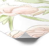 Blush Pink Roses Modern Wedding Seating Chart Poster (Hoek)