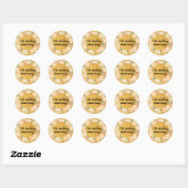 Blush Pink Roses op Gold 50th Wedding Jubileum Ronde Sticker (Vel)