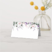 Blush Pink Roses Paarse Wildflower Plaatskaarten Plaatskaartje (Achterkant)