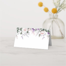 Blush Pink Roses Paarse Wildflower Plaatskaarten Plaatskaartje