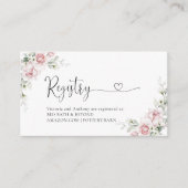 Blush Pink Roses Registry Enclosure Kaart (Voorkant)