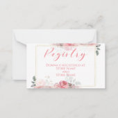 Blush Pink Roses Registry Kaart Notitiekaartje (Voorkant)