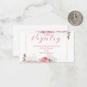 Blush Pink Roses Registry Kaart Notitiekaartje (Voorkant / Achterkant in situ)