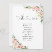 Blush Pink Roses Tafel Nummer 1 Zitkaart (Voorkant)
