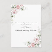 Blush Pink Roses Trouwceremonie Enclosure Kaart (Achterkant)