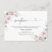 Blush Pink Roses Trouwceremonie Receptie Kaart (Voorkant)