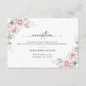 Blush Pink Roses Trouwceremonie Receptie Kaart (Voorkant)