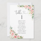 Blush Pink Roses Trouwtafel Zitkaart Kaarten (Voorkant)
