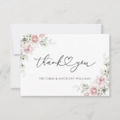 Blush Pink Roses Vrijgezellenfeest Flat Dank u kaa Bedankkaart (Voorkant)