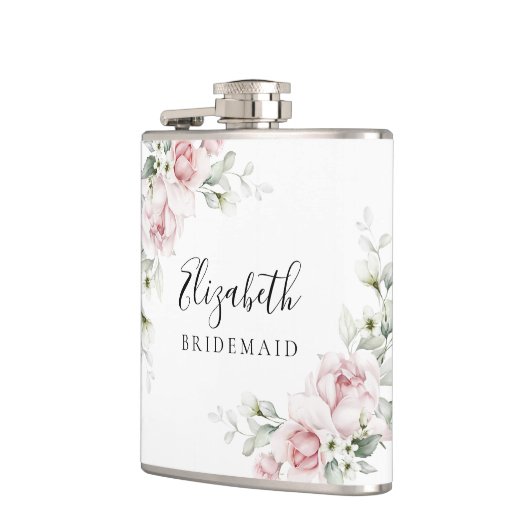 Blush Pink Roses Vrijgezellenfeest kolf Heupfles (Links)