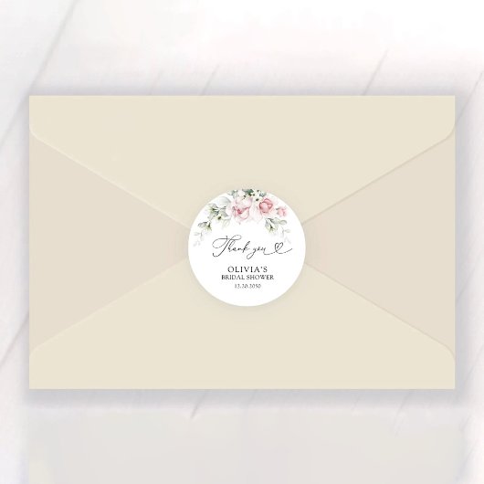 Blush Pink Roses Vrijgezellenfeest Ronde Sticker