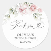 Blush Pink Roses Vrijgezellenfeest Ronde Sticker (Voorkant)