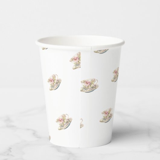 Blush Pink Roses Vrijgezellenfeest Tea Papieren Bekers (Rechts)