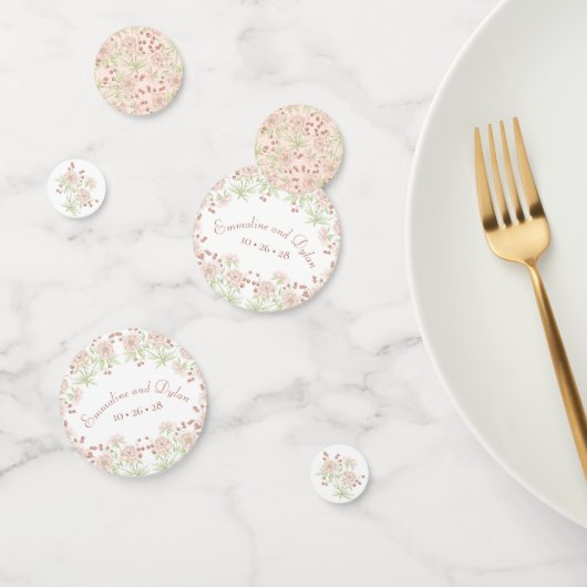 Blush Pink Roses Wedding Confetti (Groep)