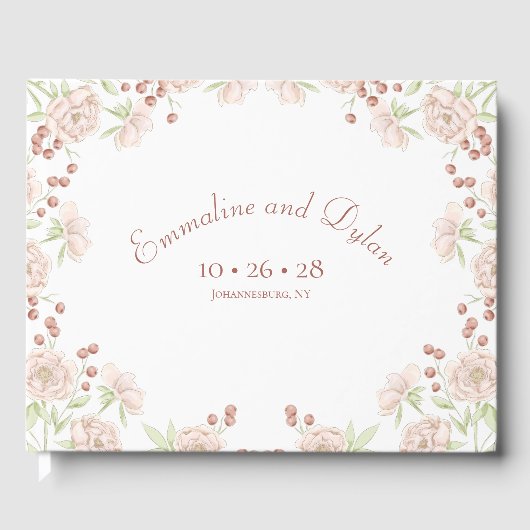 Blush Pink Roses Wedding Gastenboek (Voorkant)