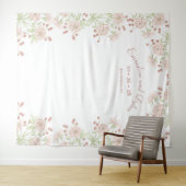 Blush Pink Roses Wedding Photo Backdrop Wandkleed (In Situ (horizontaal))