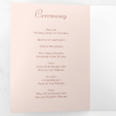 Blush Pink Roses Wedding Programs Drieluik Programma (Binnenzijde eerst)