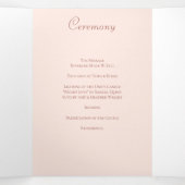 Blush Pink Roses Wedding Programs Vintage Drieluik Programma (Binnenkant midden)