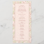 Blush Pink Roses Wedding Vintage Programs Menu (Achterkant)