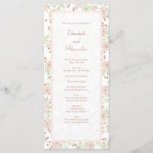 Blush Pink Roses Wedding Vintage Programs Menu (Voorkant)