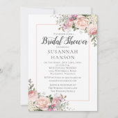 Blush Pink Roses White Hydrangeas Vrijgezellenfees Kaart (Voorkant)