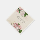Blush Pink  Rozen Floral Wedding Servet (Hoek)