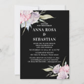 *~* Blush Pink RSVP Floral Roos AR15 Wedding Kaart (Achterkant)