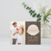 BLUSH PINK RUSTIC FLORAL BOHO SLA DE DATUM OP AANKONDIGINGSKAART (Staand voorkant)