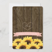 BLUSH PINK RUSTIC SUNFLOWER WEDDING INVITATION KAART (Achterkant)