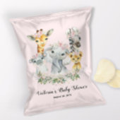 Blush Pink Safari Baby shower Chip Bag Wrapper Flyer