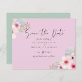 Blush Pink Sage Floral Weddenschap Bewaar de data (Voorkant / Achterkant)