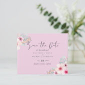 Blush Pink Sage Floral Weddenschap Bewaar de data (Staand voorkant)