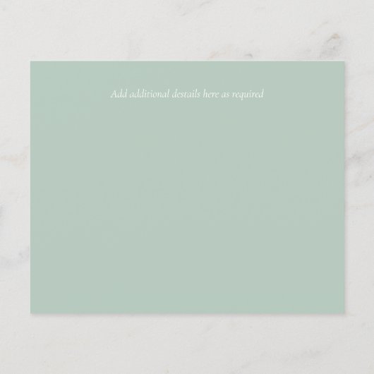 Blush Pink Sage Floral Weddenschap Bewaar de data (Achterkant)