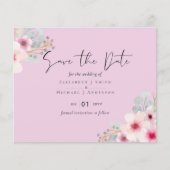 Blush Pink Sage Floral Weddenschap Bewaar de data (Voorkant)