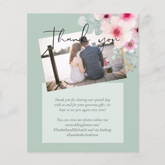 Blush Pink Sage Floral Weddenschap budget (Voorkant)