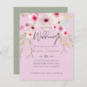 Blush Pink Sage Floral Weddenschap budget (Voorkant / Achterkant)
