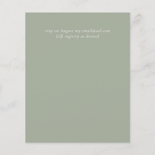 Blush Pink Sage Floral Weddenschap budget (Achterkant)