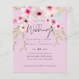 Blush Pink Sage Floral Weddenschap budget