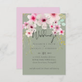 Blush Pink Sage Floral Weddenschap budget (Voorkant / Achterkant)