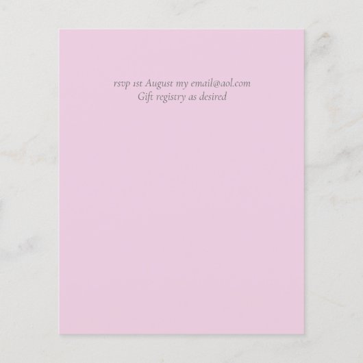 Blush Pink Sage Floral Weddenschap budget (Achterkant)