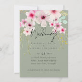 Blush Pink Sage Floral Weddenschap budget (Voorkant)
