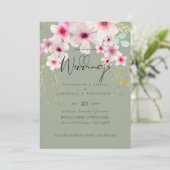 Blush Pink Sage Floral Weddenschap budget (Staand voorkant)