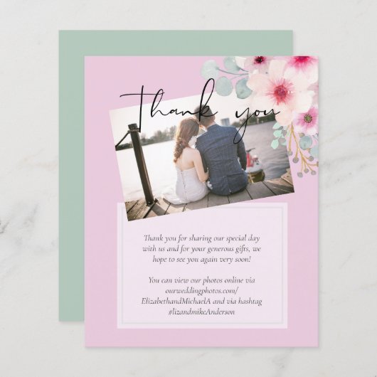 Blush Pink Sage Floral Weddenschap budget (Voorkant / Achterkant)